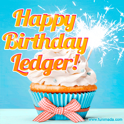 Happy Birthday, Ledger! Elegant cupcake with a sparkler.