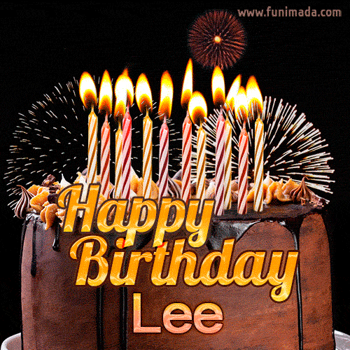 Chocolate Happy Birthday Cake for Lee (GIF)
