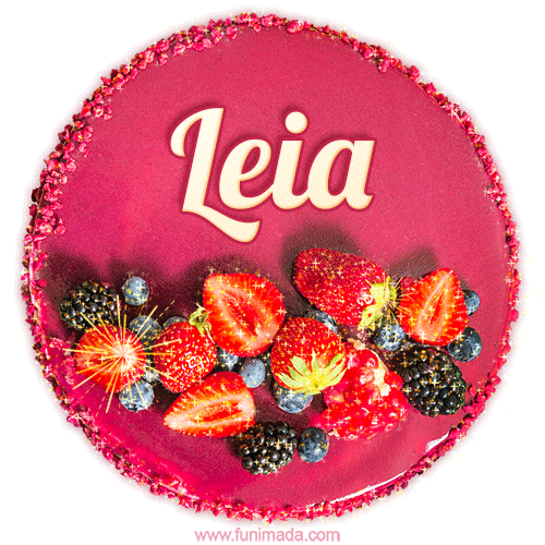 Happy Birthday Cake with Name Leia - Free Download