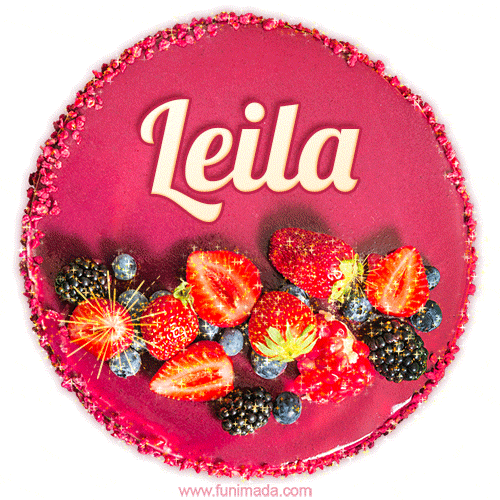Happy Birthday Cake with Name Leila - Free Download