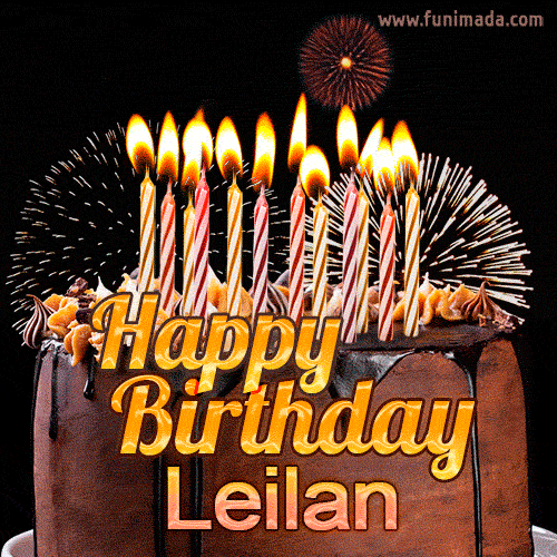 Chocolate Happy Birthday Cake for Leilan (GIF)