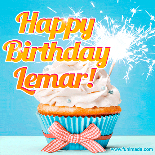 Happy Birthday, Lemar! Elegant cupcake with a sparkler.