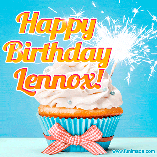 Happy Birthday, Lennox! Elegant cupcake with a sparkler.