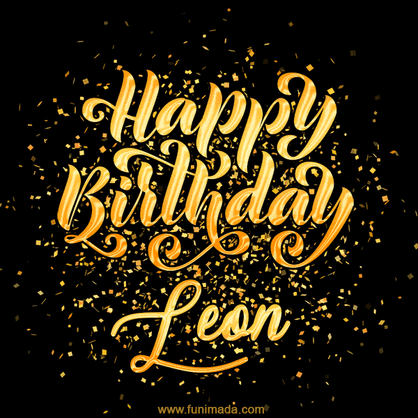 Happy Birthday Card for Leon - Download GIF and Send for Free