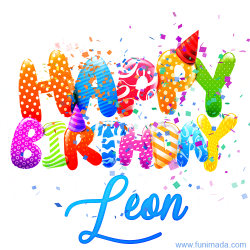 Happy Birthday Leon - Creative Personalized GIF With Name