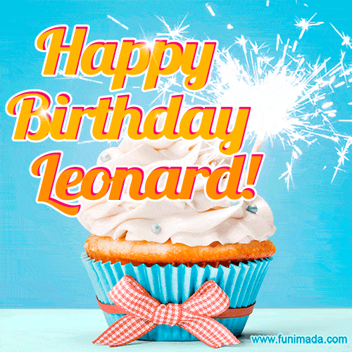 Happy Birthday, Leonard! Elegant cupcake with a sparkler.