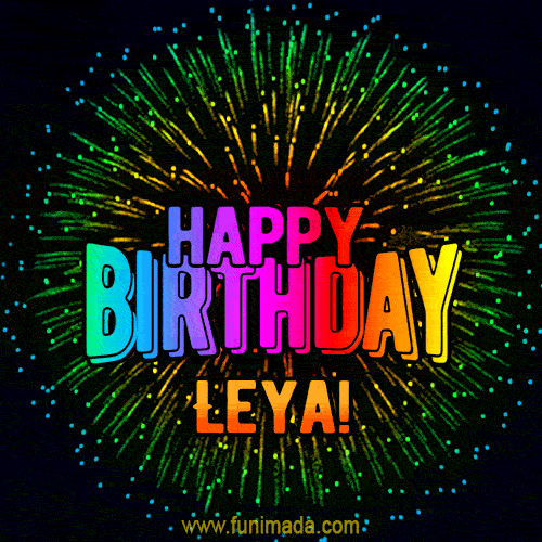New Bursting with Colors Happy Birthday Leya GIF and Video with Music