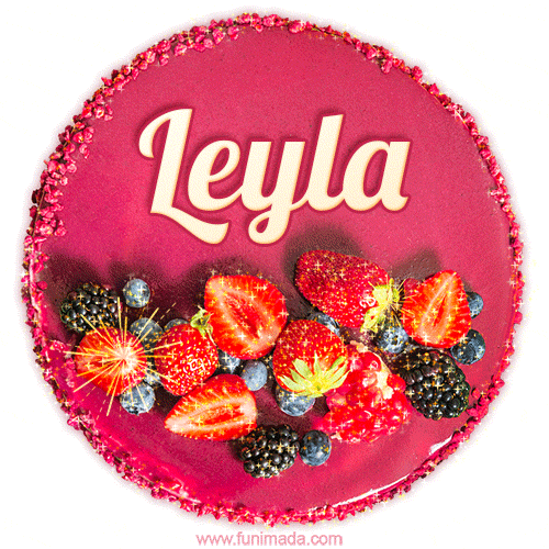 Happy Birthday Cake with Name Leyla - Free Download