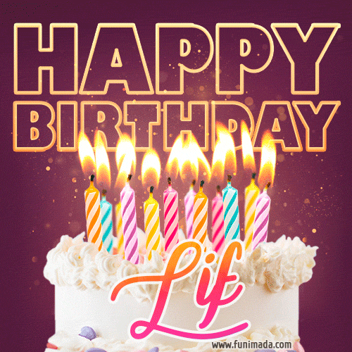 Lif - Animated Happy Birthday Cake GIF Image for WhatsApp