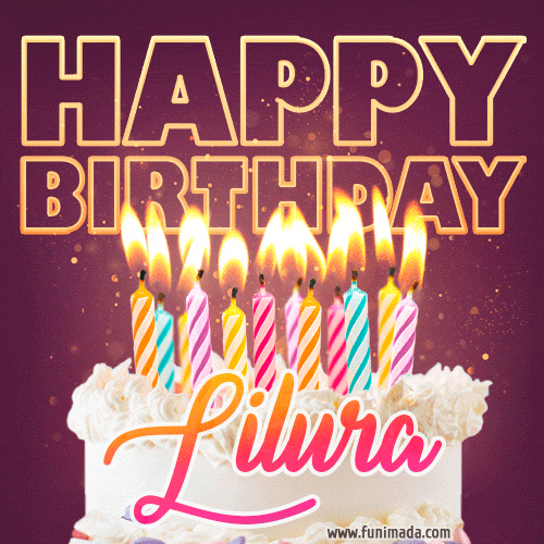 Lilura - Animated Happy Birthday Cake GIF Image for WhatsApp