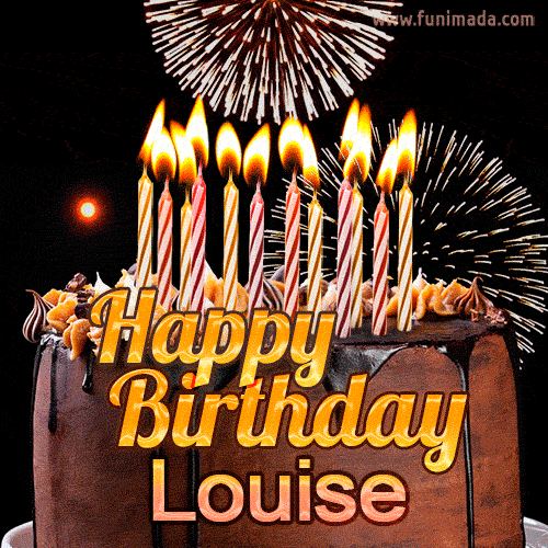 Chocolate Happy Birthday Cake for Louise (GIF)