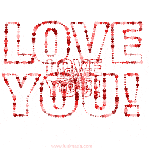 Love You! Animated Text Loop GIF.