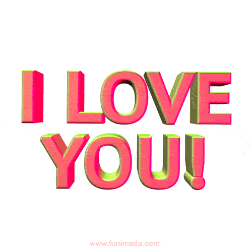 I Love You 3D Text GIF