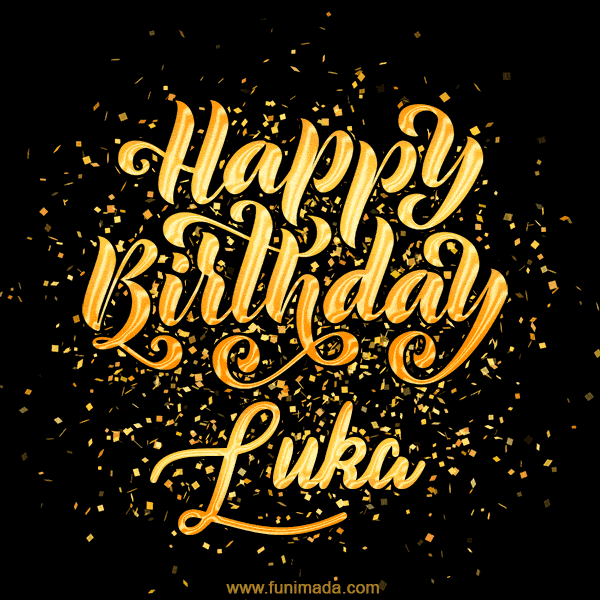 Happy Birthday Card for Luka - Download GIF and Send for Free