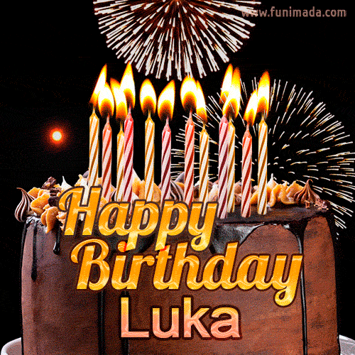 Chocolate Happy Birthday Cake for Luka (GIF)