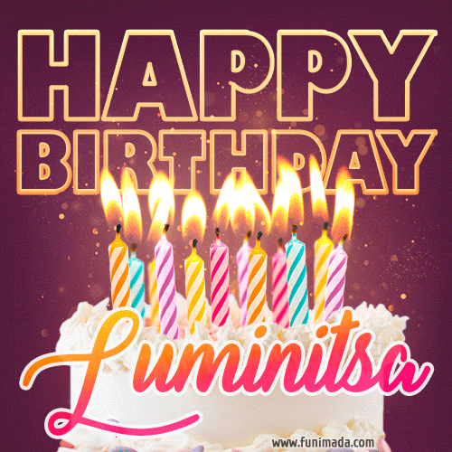 Luminitsa - Animated Happy Birthday Cake GIF Image for WhatsApp