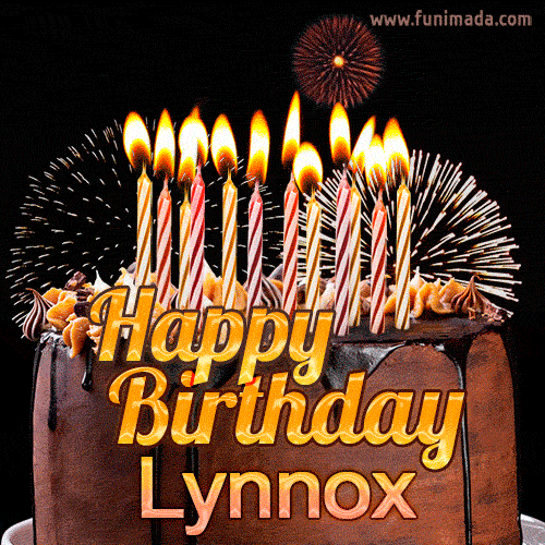 Chocolate Happy Birthday Cake for Lynnox (GIF)