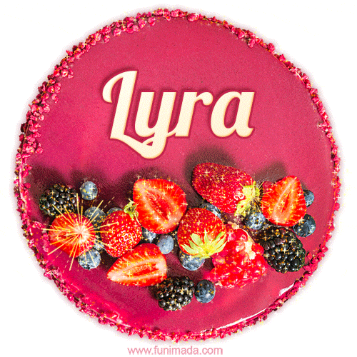 Happy Birthday Cake with Name Lyra - Free Download