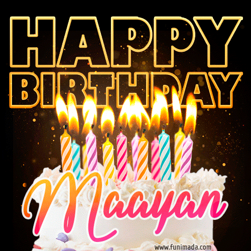Maayan - Animated Happy Birthday Cake GIF Image for WhatsApp