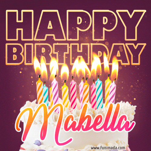Mabella - Animated Happy Birthday Cake GIF Image for WhatsApp
