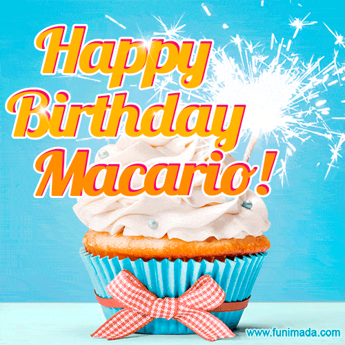 Happy Birthday, Macario! Elegant cupcake with a sparkler.