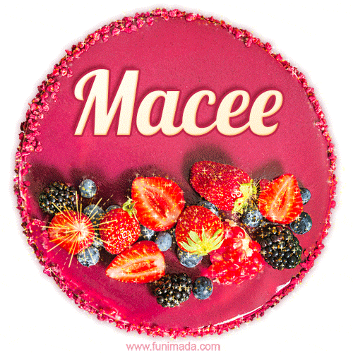 Happy Birthday Cake with Name Macee - Free Download