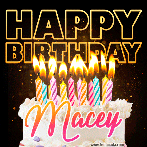 Macey - Animated Happy Birthday Cake GIF Image for WhatsApp