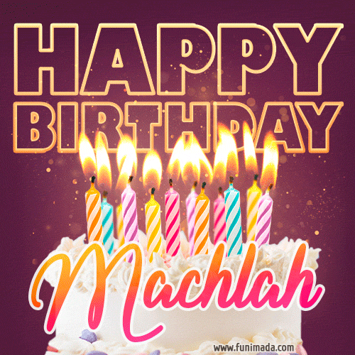 Machlah - Animated Happy Birthday Cake GIF Image for WhatsApp