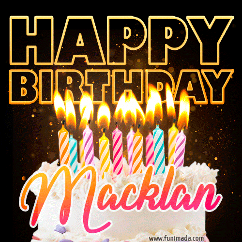 Macklan - Animated Happy Birthday Cake GIF for WhatsApp