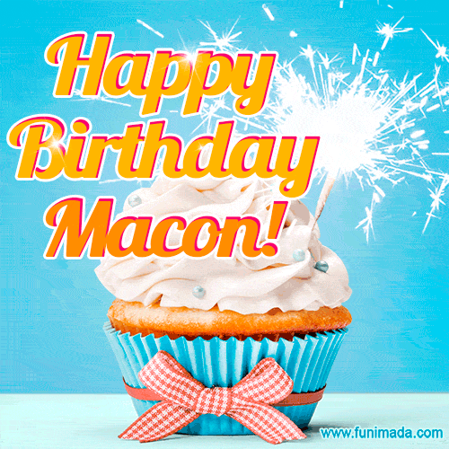 Happy Birthday, Macon! Elegant cupcake with a sparkler.