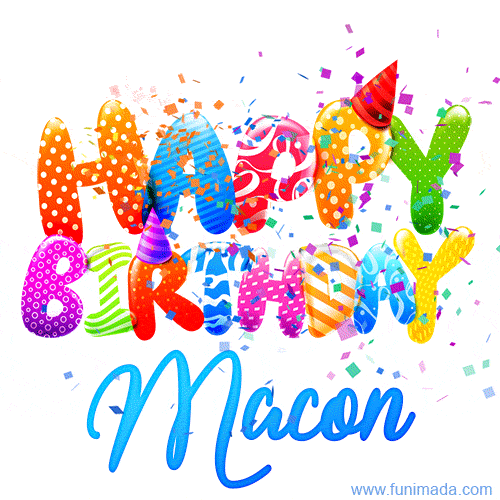 Happy Birthday Macon - Creative Personalized GIF With Name