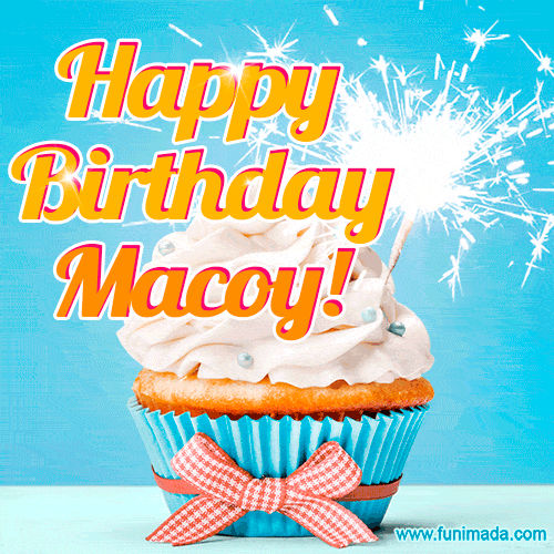 Happy Birthday, Macoy! Elegant cupcake with a sparkler.