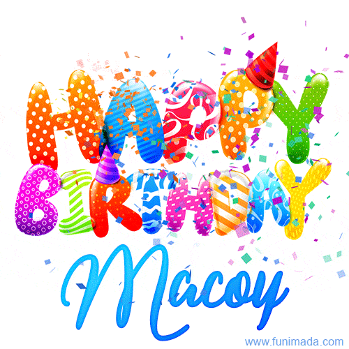 Happy Birthday Macoy - Creative Personalized GIF With Name