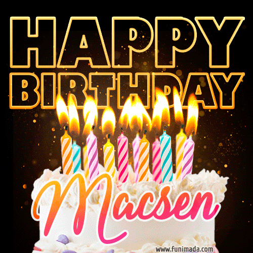 Macsen - Animated Happy Birthday Cake GIF for WhatsApp