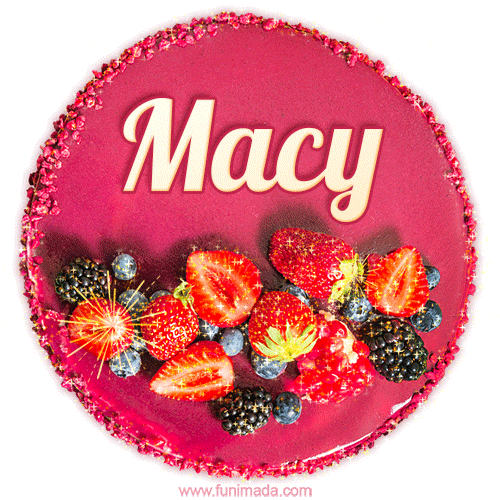 Happy Birthday Cake with Name Macy - Free Download