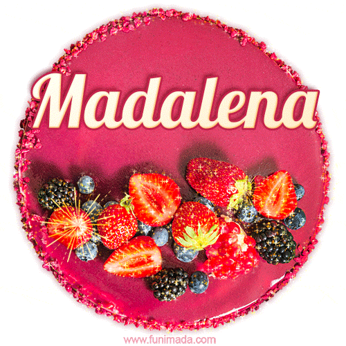 Happy Birthday Cake with Name Madalena - Free Download