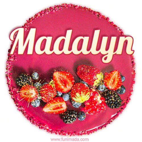 Happy Birthday Cake with Name Madalyn - Free Download