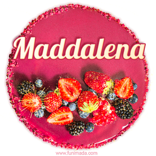 Happy Birthday Cake with Name Maddalena - Free Download