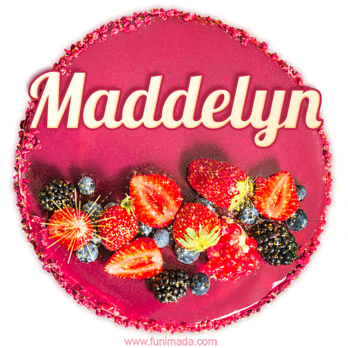 Happy Birthday Cake with Name Maddelyn - Free Download