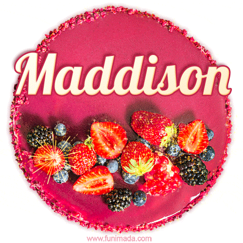 Happy Birthday Cake with Name Maddison - Free Download