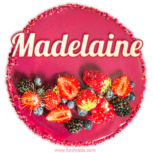 Happy Birthday Cake with Name Madelaine - Free Download