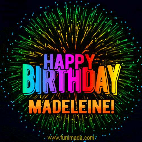 New Bursting with Colors Happy Birthday Madeleine GIF and Video with Music