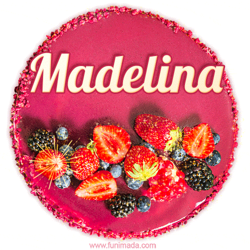 Happy Birthday Cake with Name Madelina - Free Download