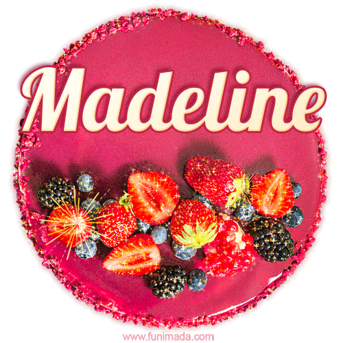 Happy Birthday Cake with Name Madeline - Free Download