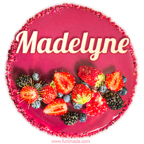 Happy Birthday Cake with Name Madelyne - Free Download