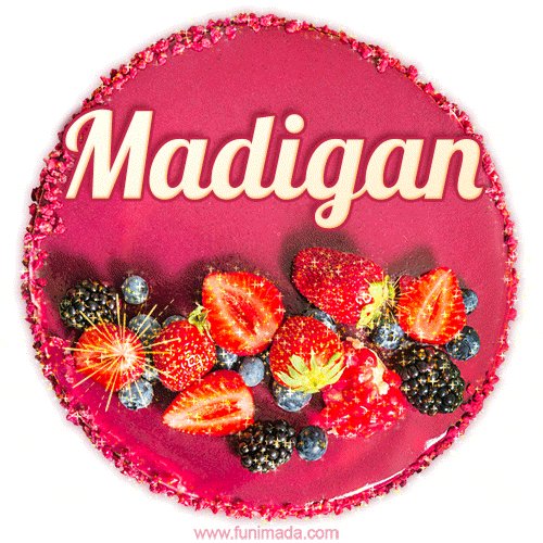 Happy Birthday Cake with Name Madigan - Free Download