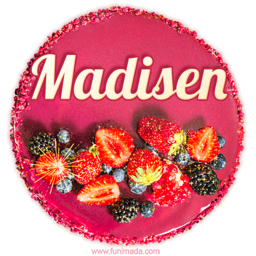 Happy Birthday Cake with Name Madisen - Free Download