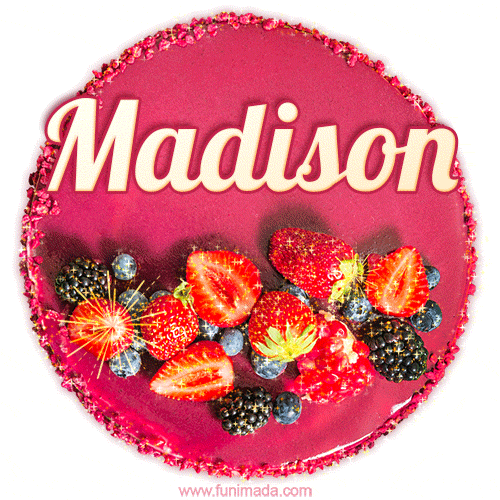 Happy Birthday Cake with Name Madison - Free Download