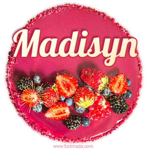 Happy Birthday Cake with Name Madisyn - Free Download