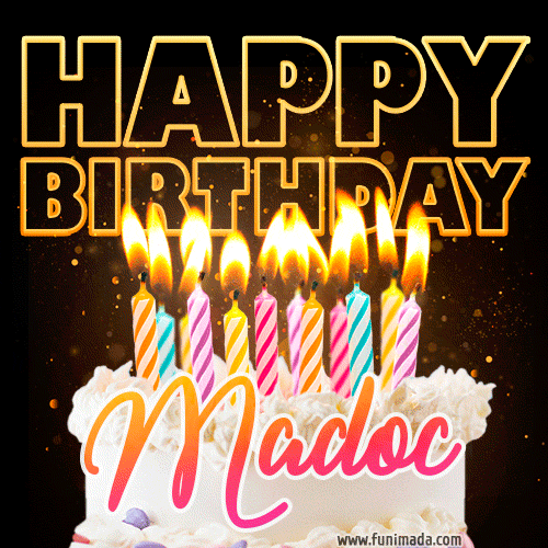 Madoc - Animated Happy Birthday Cake GIF for WhatsApp